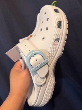 CROCS Classic enamel buckle clog - vapor ice Mens 8, Womens 10